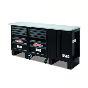 โต๊ะทำงานอุตสาหกรรมยี่ห้อ Usag พร้อมตู้เก็บเครื่องมือเหล็ก - Product Image 2