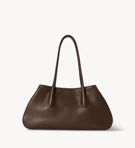 Dark Brown Smooth Leather Vintage Lady <b>Tote</b> <b>Bag</b> Women Minimalist Large Shoulder Purse Work Handbag Two Straps Designer Spacious - Product Image 6