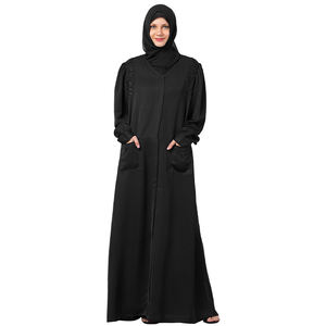 Burka Abaya XXL Personalizada, Diseño Moderno, Hiyab Sólido, Moda Islámica Tradicional, Vestidos Musulmanes Hechos de Poliéster, Alta Demanda en Dubái - Product Image 1