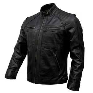 Blouson de course blindé en cuir de vachette véritable respirant à la mode noir unisexe Protections de course CE - Product Image 3