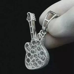 Pendentif en diamant Moissanite Hip Hop, bijoux en argent 925, collier avec pendentif Moissanite - Product Image 3