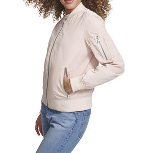 Veste d'hiver pour femme à fermeture éclair personnalisable en gros d'usine, vêtement d'extérieur matelassé respirant, style bomber tissé pour femme - Product Image 3
