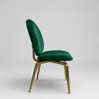 Chaises de salle à manger élégantes en velours avec dossier en or titane, empilables, écologiques, pour mariage, villa, hôtel de luxe, banquet moderne