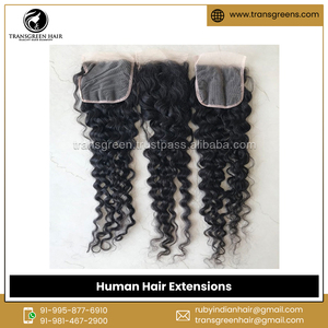 Top Notch Quality 100% Raw Unprocessed 4x4 Lace Natural Curly Closures Human Hair Extensions at Best Competitive Price - Product Image 4