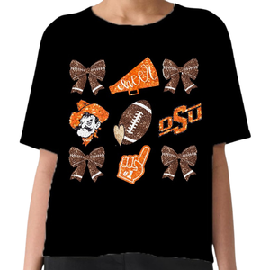 T-shirt col rond élégant à la mode pour femmes broderie à paillettes Patchwork coton coupe ample inspiré du jour de jeu décontracté pour l'été - Product Image 1