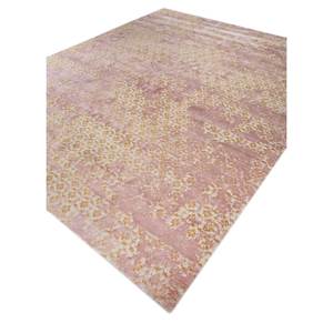 Alfombra Kavi Ivory de Lana y Seda de Bambú Anudada a Mano con Patrón Floral Oculto para el Hogar, Pasillo, Dormitorio, Grosor de 10 mm para Adolescentes-Esk-462 - Product Image 2