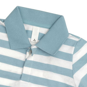 Personnalisable col rond garçons pour polos respirant 100% décontracté rayé T-Shirts solide motif uni teint respirant court - Product Image 5