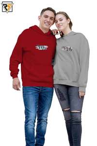 Mr. Mrs. Couple Hombres Mujeres Sudaderas con capucha de color brillante estilo Jersey sudaderas con capucha de calidad de algodón Premium - Product Image 2
