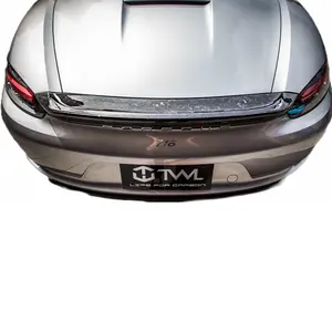 TWL-Porsche-compatible 718 Boxster Forged Carbon Fiber Ducktail Spoiler Black Diamond