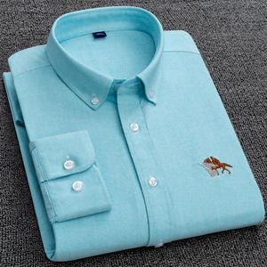 Camisa de algodón informal de alta calidad para hombre, soporte de popelina, primavera, recién llegado, superventas, cómoda, manga larga, resistente a las arrugas - Product Image 3