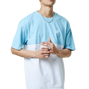 เสื้อยืดคอตตอน/เส้นใยไม้ไผ่คุณภาพสูงสำหรับผู้ชายเสื้อยืดไหล่แบบปล่อย - Product Image 4