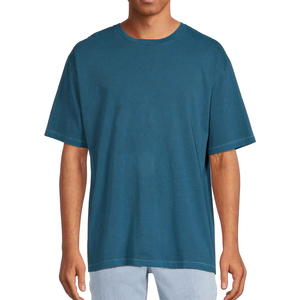 T-shirt décontracté streetwear personnalisé grande taille pour homme, en coton biologique respirant et épais, design vierge, usine OEM du Bangladesh, 100% coton - Product Image 5