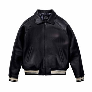 Chaqueta de Cuero de Primera Calidad, Estilo Burbuja, para Adultos, con Parches OEM, Lisa, con Cuello de Piel, Chaqueta de Cuero Burbuja - Product Image 2