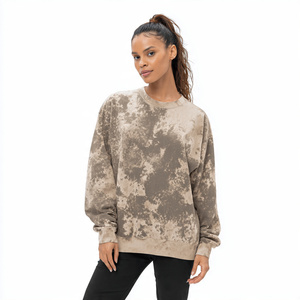 Sudaderas con hombros caídos de lavado ácido para mujer, sudadera holgada GSM 450 para mujer, sudaderas lavadas con ácido para mujer - Product Image 2