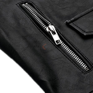 Veste en cuir véritable pour femmes de haute qualité avec poches Veste en cuir pour femmes à fermeture éclair en peau de mouton à vendre Service OEM personnalisé - Product Image 6