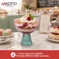Verre à dessert sur pied LAKOTTO de qualité restaurant, 250 ml, conçu pour les fêtes et événements, verrerie en gros, fournisseur de logos personnalisés