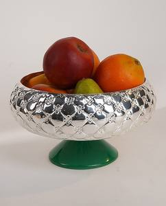 Impressionnant ensemble de bol de service en laiton de couleur argent avec base en résine pour la maison hôtel restaurant vaisselle de table servant des aliments aux fruits - Product Image 6