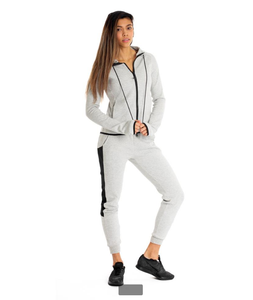Ensemble de pantalons de survêtement à capuche à glissière de haute qualité pour femmes - Product Image 1
