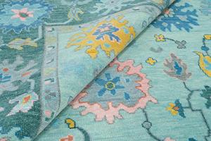 Tapis d'intérieur en laine tissé à la main de luxe Oushak, design traditionnel turc, taille personnalisée, antidérapant, lavable - Product Image 3