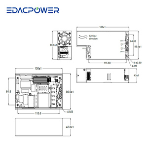 EDAC POWER 24V 350W/500W 14.58A/20.83A ซีรีส์ EPM1350L ชุดจ่ายไฟแบบ Open Frame AC สำหรับเครื่องมือแพทย์/ITE ประสิทธิภาพ 89%-92% - Product Image 3