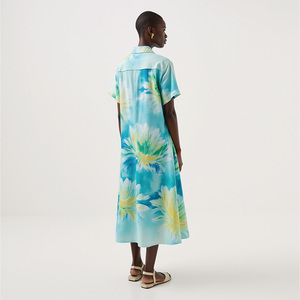 <span class=keywords><strong>Vestido</strong></span> Camisero de Verano 2026, Moderno, Personalizado, de Manga Corta, con Estampado Floral <span class=keywords><strong>Hawaiano</strong></span> y Botones <span class=keywords><strong>para</strong></span> <span class=keywords><strong>Mujer</strong></span> - Product Image 4