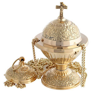 Incensario Ortodoxo Antiguo Dorado con Cadena, Quemador de Incienso Grande para Iglesia, para Ceremonias Religiosas, Decoración de Altar - Product Image 6