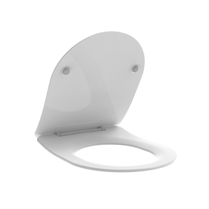 Siège de toilette en forme de D à fermeture lente en blanc, fabriqué en matériau thermoformable - Product Image 4