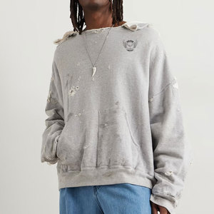 เสื้อฮู้ดดี้สไตล์ดิสเทรสสุดเทรนดี้สำหรับผู้ใหญ่ เนื้อผ้านุ่ม ระบายอากาศได้ดี เหมาะสำหรับสตรีทแวร์ ชุดลำลอง และสไตล์สบายๆ - Product Image 2