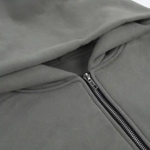 เสื้อฮู้ดดี้ผู้ชายทรงโอเวอร์ไซส์ ผ้าฟลีซ ซิปหน้า 80% คอตตอน 20% โพลีเอสเตอร์ มีกระเป๋า ระบายอากาศได้ดี เป็นมิตรกับสิ่งแวดล้อม รับสกรีนโลโก้ตามแบบ - Product Image 5