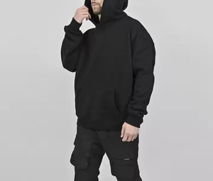 เสื้อฮู้ดโอเวอร์ไซส์สำหรับผู้ชายเสื้อใส่วิ่งแบบกำหนดเองใหม่เสื้อฝึกแบบสวมหัวผ้าคอตตอน - Product Image 4