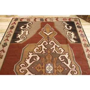 Alfombra Turca Vintage de Lana Marrón, 6.46x13.6 pies (197x415 cm) - Product Image 3