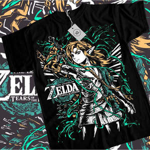 เสื้อยืดเจอร์ซีย์ลาย Zelda Link แบบอัดแน่น น้ำหนัก 210-260 กรัม ใช้วิธีการพิมพ์ซิลค์สกรีนและสกรีนพิมพ์ - Product Image 1