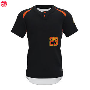 Maillot de baseball mince à deux boutons personnalisé de haute qualité à séchage rapide SoftballShirts de couleur personnalisée avec PrintedBaseball JerseyTop Quality - Product Image 5