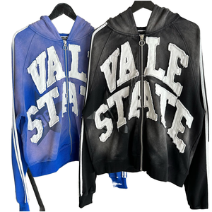 Sweat à capuche unisexe en molleton 100 % coton personnalisable avec strass et cristaux, style streetwear de luxe pour homme - Product Image 4