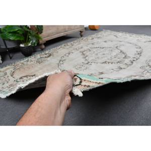 Tapis Vintage Turc Style Classique Beige 5 'X 8' Laine Latex Patchwork Rectangle Couloir Design Tapis de Chambre Tabriz - Product Image 3