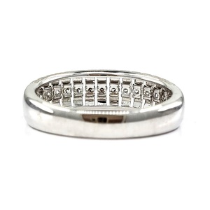 Bijoux sur mesure avec logo personnalisé Bague petite bande ronde en or blanc massif 18 carats avec diamant naturel de meilleure qualité pour femme - Product Image 3