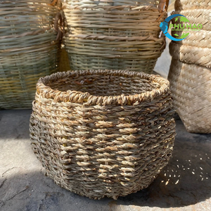 CESTA DE FLORES de ratán de mimbre vietnamita decorativa con marco de hierro perfecto para árboles de flores y arreglos de plantas al aire libre - Product Image 5