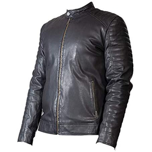 2026 Men's Casual Genuine PU <b>Leather</b> <b>Jacket</b> with Stand Collar Zip up <b>Long</b> Sleeves High Quality OEM <b>jacket</b> for men - Product Image 3