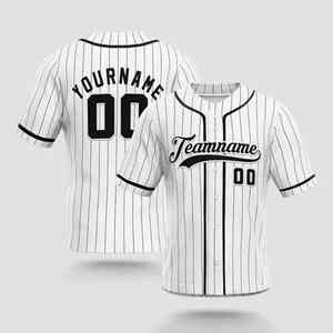 Baseball personnalisé bouton Jersey respirant uni à manches courtes Hipster Hip Hop t-shirts grande taille ajouter votre nom tout - Product Image 4