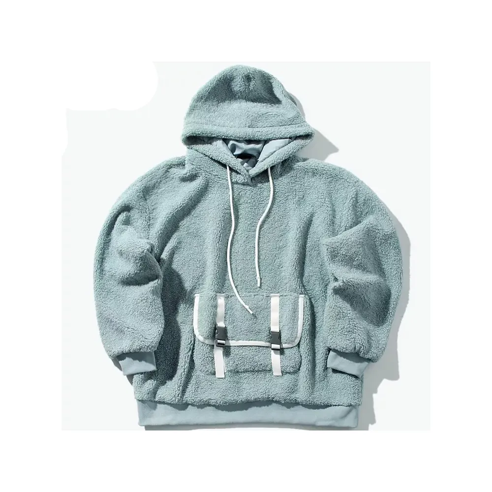 Custom Unisex Fleece Sherpa Bont Gevoerd Hoodie Borduurwerk Warme Hoodie Heren Capuchon Heren Winter Zware Hoodie