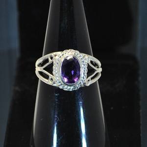 Diseño romántico amatista corte ovalado 925 Ajuste de bisel de plata esterlina anillo de banda fiesta de compromiso aniversarios de boda mujeres niñas - Product Image 4