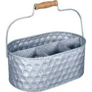 Proveedor Mayorista Utensilio Galvanizado Caddy Farmhouse Cubiertos Condimentos Fiesta Cubiertos Galvanizado Metal Almacenamiento Caddy Suministros - Product Image 5