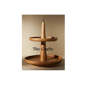 Diseño fabuloso Soporte de postre de pastel de madera de 2 niveles Soporte de servicio de dulces de pastelería de forma redonda de la más alta calidad - Product Image 1