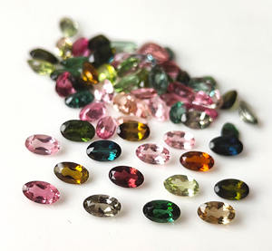 Piedra preciosa suelta facetada de corte ovalado de turmalina múltiple natural 3x5mm-6x8mm para la fabricación de joyas - Product Image 1