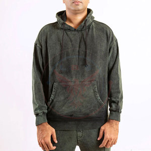 Servicio OEM, Último Diseño, Chándales Ligeros y Transpirables con Capucha para Hombre, Lavado Ácido, Color Sólido, Oferta - Product Image 4