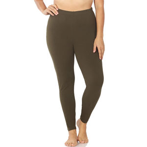 Leggings hasta el tobillo para mujer, hechos a medida al por mayor, pantalones elásticos de spandex/poliéster, para yoga, gimnasio, sólidos, antibacterianos, de alta calidad - Product Image 1