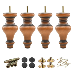 Pieds de canapé classiques ronds en bois massif, robustes, pour salon, chambre, appartement, canapé et chaise - Product Image 5