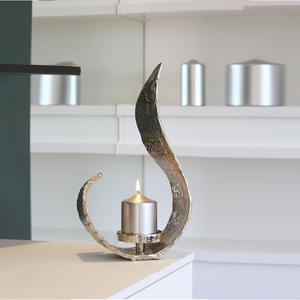 Aluminum Sculpture With Metal Candle Holder Royal Wedding Table Decoration With Customized Logo Handmade Candle Holders - Product Image 2