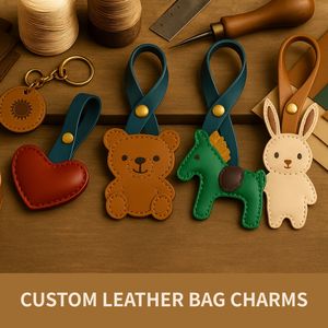 OEM ODM barato de lujo pu genuino bolso de cuero personalizado encanto llavero fruta flor animal - Product Image 4