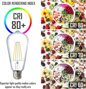 Clar-vintage E27 LED Bulb 8 Wát Filament, trang trí Retro thiết kế cho chiếu sáng trong nhà - Product Image 6